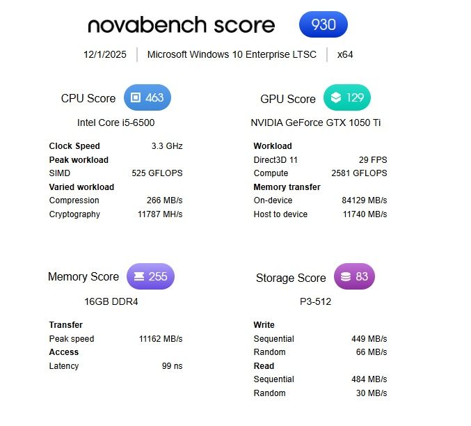 PC Intel I5, 1050Ti 4Gb, 16Gb RAM