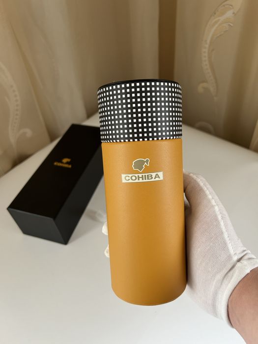 Cohiba преносим хумидор за 5 пури – кожа, кедър, подаръчна кутия
