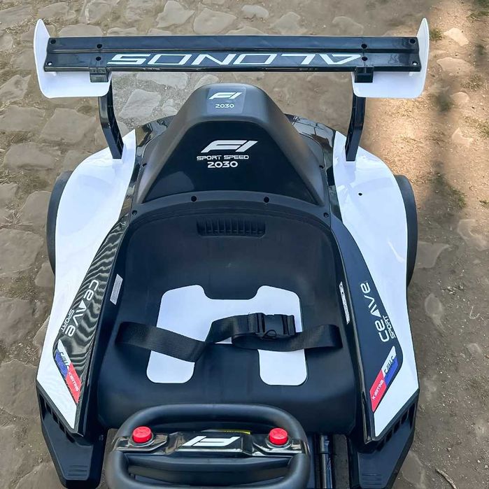 Kart electric pentru copil 3-11 ani, Racing F1 2x 45W 12V cu RC White