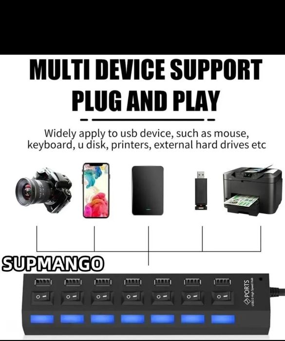 USB HUB 4 и 7 гнезда/Разклонител на USB с 4 и 7 гнезда