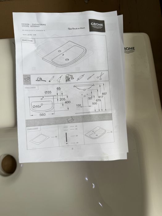 Раковина GROHE Bau Ceramic 55 см