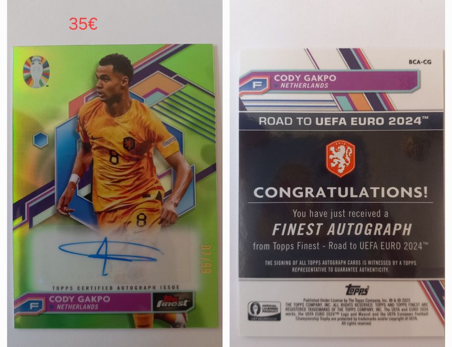 Колекционерски футболни карти - автограф