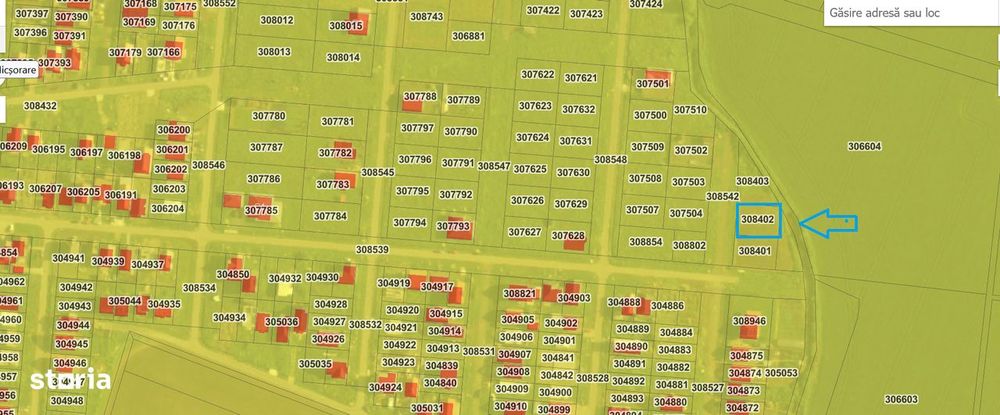 Teren intravilan 550 mp Fântânele în cartierul nou fs.20 ml