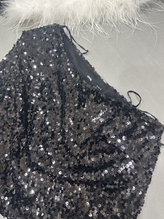 Дамски къс топ в пайети S размер