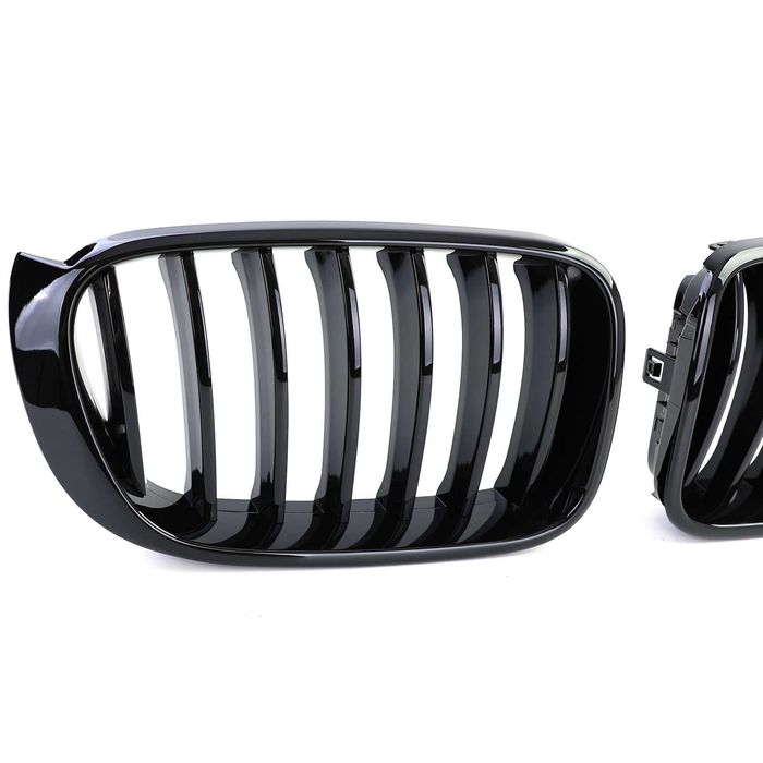 Grile Bara Fata Nari Simple BMW X3 X4 F25 F26 Facelift LCI, Negru Luci