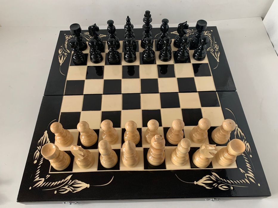 Joc sah si table 50x50 cm, negru cu alb