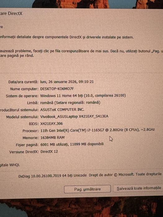 Vand laptop Asus Vivobook i7 gen 11