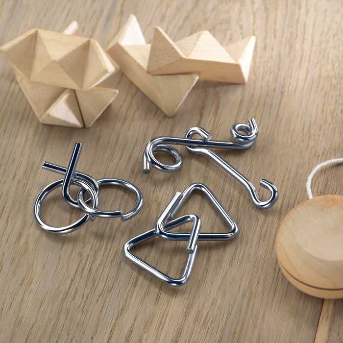 игра логическа пъзел метална 3 бр в памучна торбичка