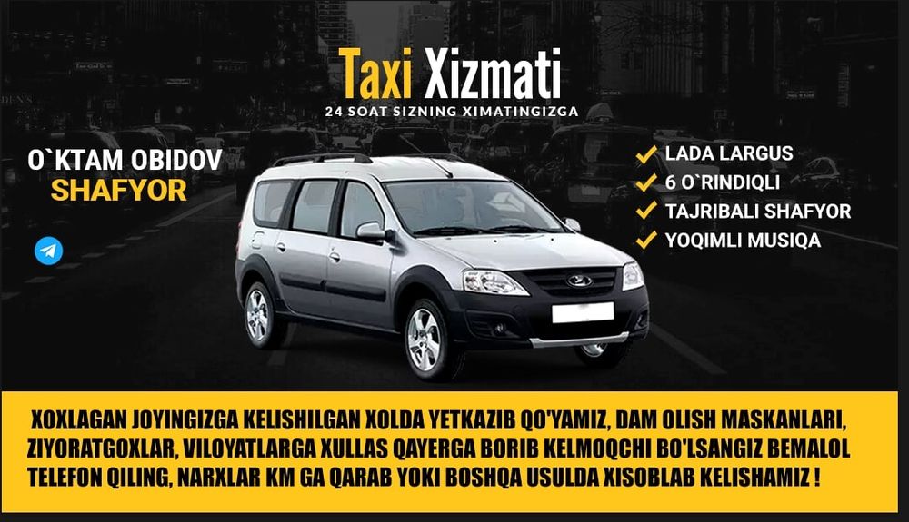 Заказ такси 6 кишилик зиёратга 7пирга кулай