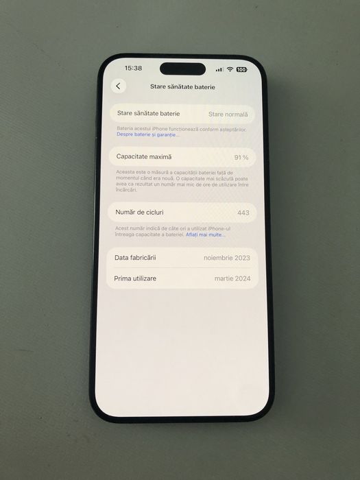 Iphone 15 pro max/91% baterie
