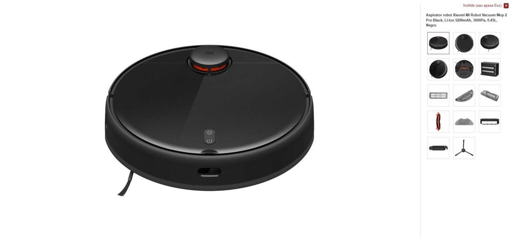 Aspirator robot Xiaomi Mi Robot Vacuum Mop 2 Pro black 5200mAh, 35.6W