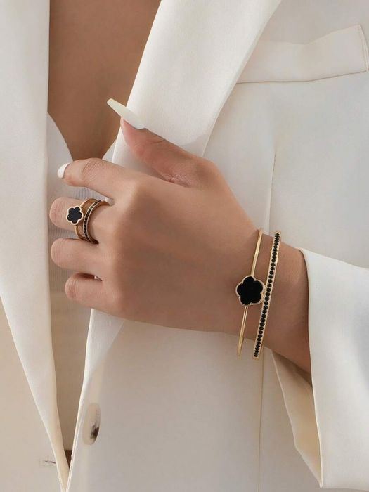 Женский набор комплект бижутерных украшений, аксессуаров кольцо и брас