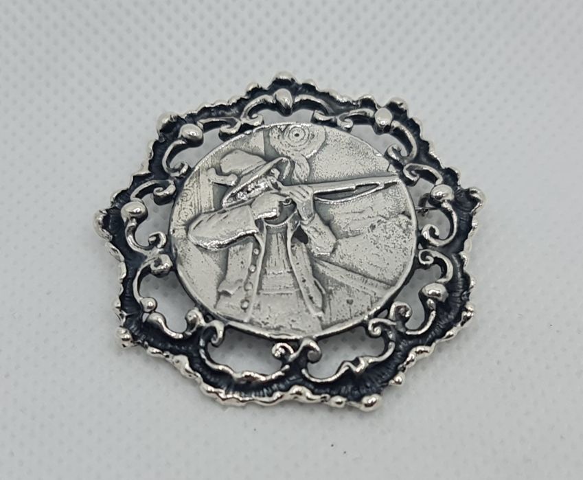 Podoabă de vânătoare din argint unicat