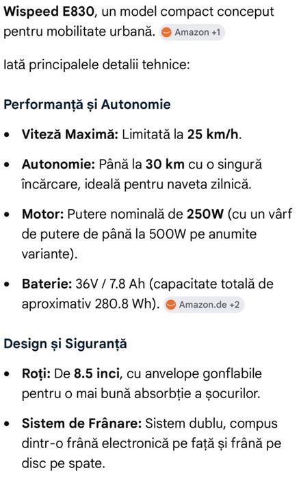 Se vinde urgent trotineta Wispeed E 830