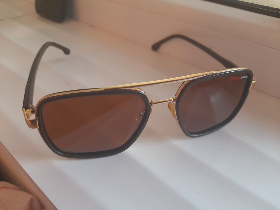 Ochelari de soare Carrera - aviator polarizati, Auriu, Negru