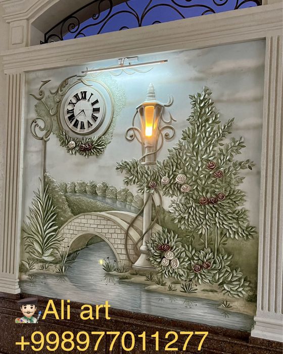 Devor ucun dekor , barelef ishlari , rassom hizmati