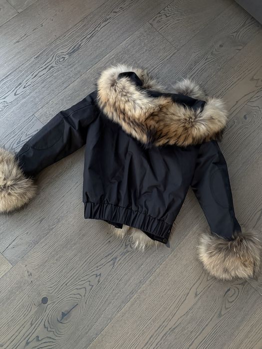 Нова черна парка с богат естествен косъм лисица дебело зимно яке с пух