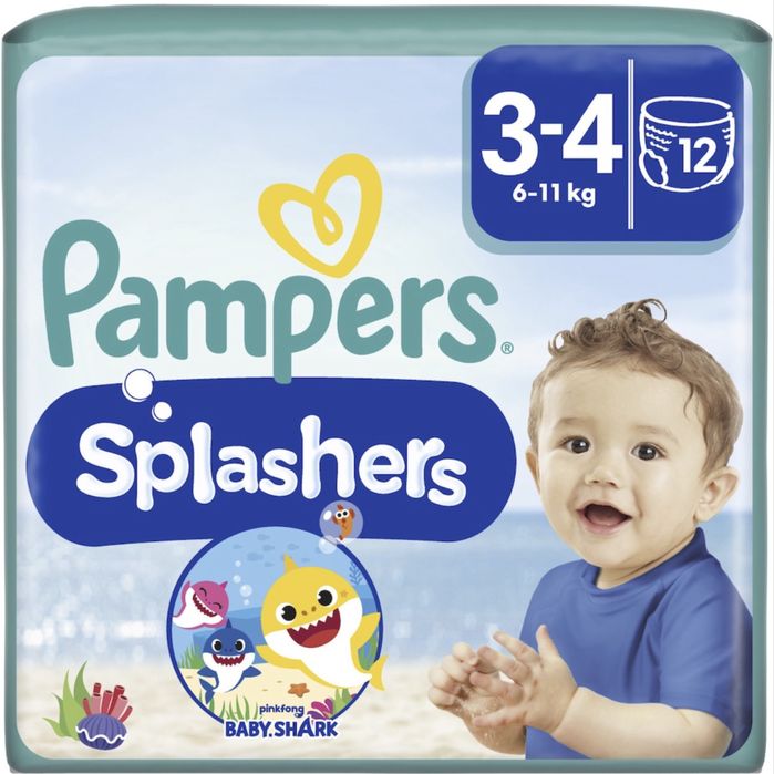 Scutece chilotel pentru apa Pampers Splashers Baby Shark, Marimea 3-4