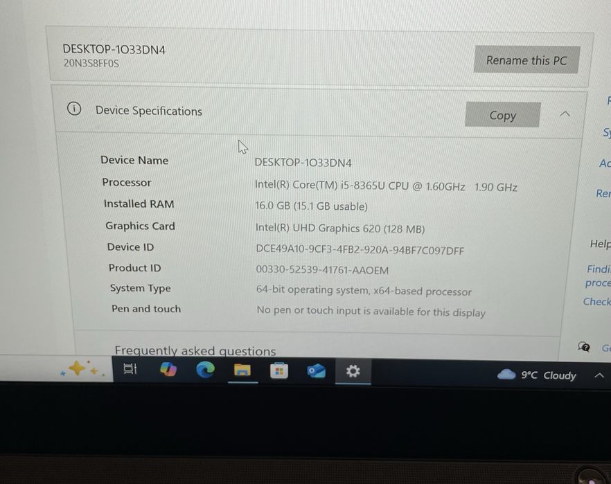 Lenovo Thinkpad T490 i5 16GB 512GB
