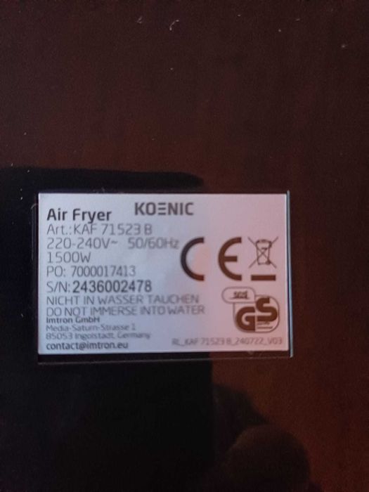 Еър фрайр Koenic