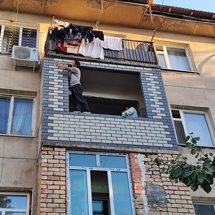 Кладка балкона g'isht teramiz кладка облицовочный кирпича профессионал