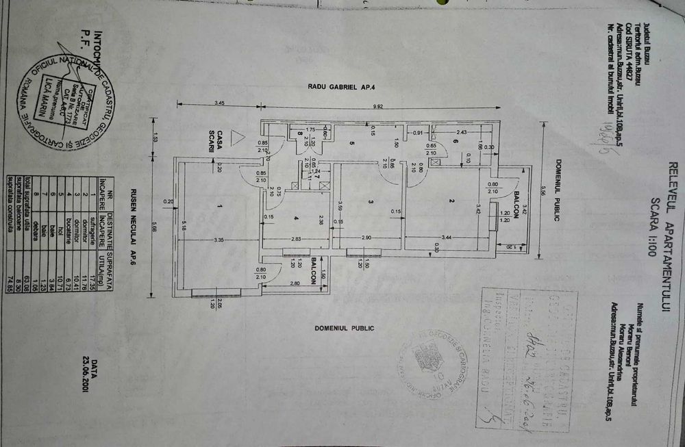Apartament 3 camere | 63 mp utili | Etaj 1 | 2 balcoane | Ciochinescu