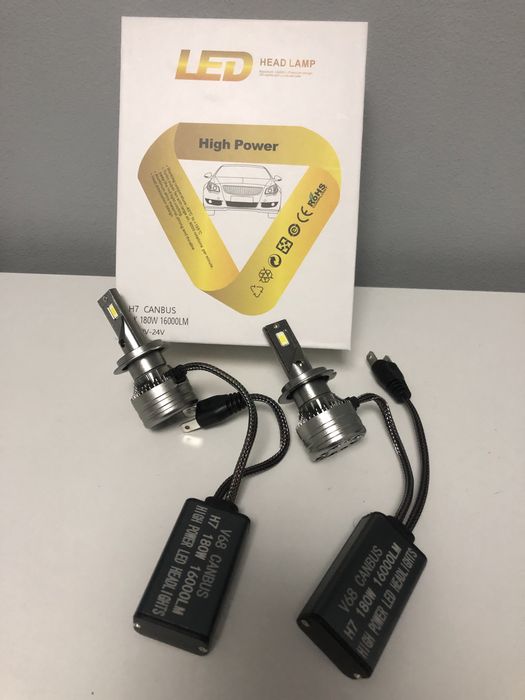 LED H7 V68 / Canbus, 180W, lumina alb, 16.000 lumeni - Preț Redus !!!