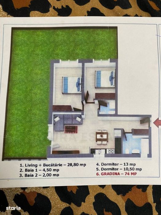 Apartament cu 3 camere 2 bai curte individuala 74 mp în Șelimbăr