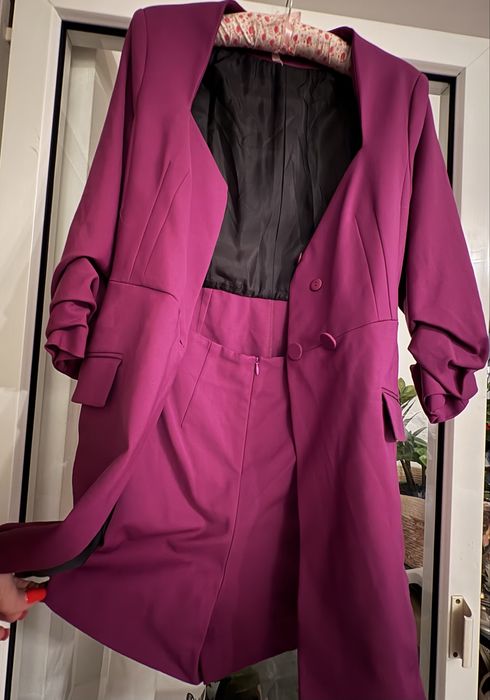 Salopeta stil sacou roz/mov