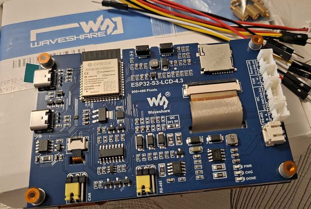 ESP32-S3 4.3" Touch LCD Development Board – Wi-Fi/BLE, CAN, RS485