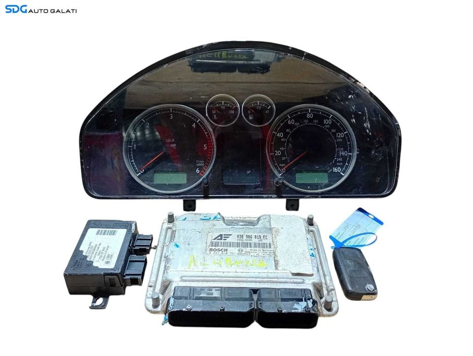 Kit Pornire ECU Calculator Motor Ceas Ceasuri Bord Chei Cheie CIP Imobilizator Seat Alhambra 1.9 TDI 2001 - 2010 Cod 038906019FC 0281010781 [LC1372]