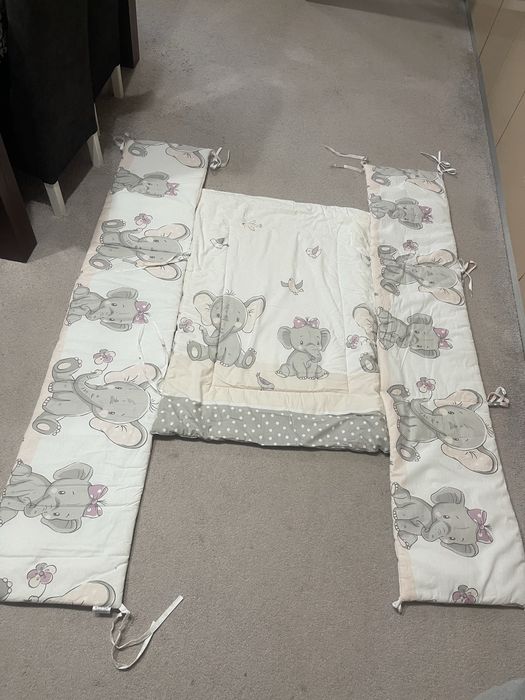 Set protectie bebe pentru patuț din bumbac