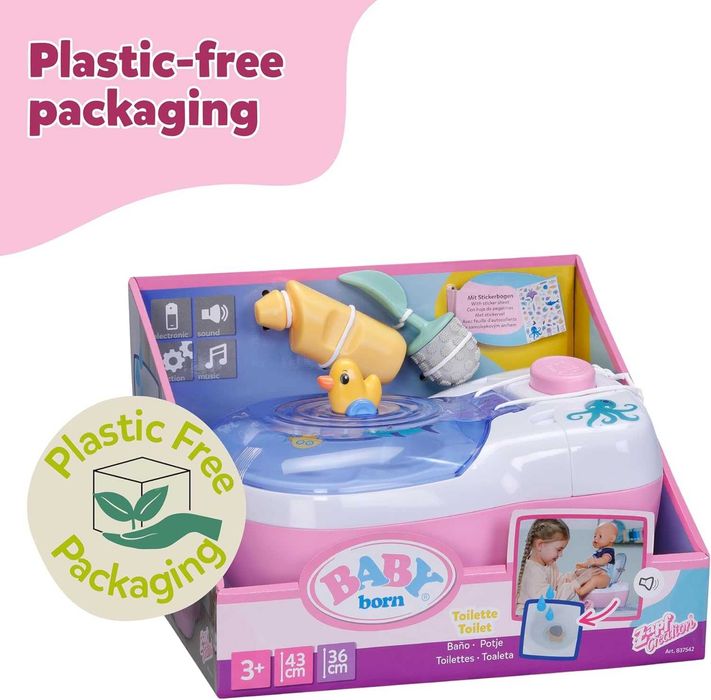 BABY born Тоалетна за кукли със звуци и аксесоари, за кукли 36 и 43 см