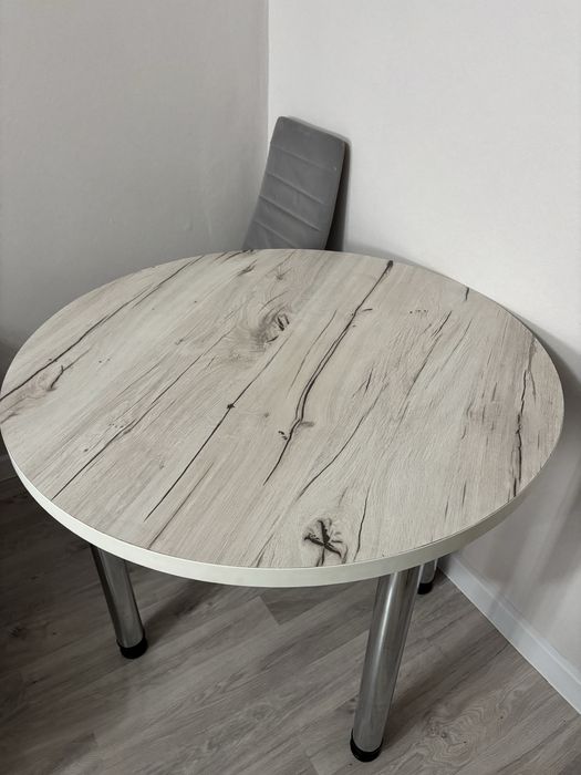 Стол круглый белый 90х90х80