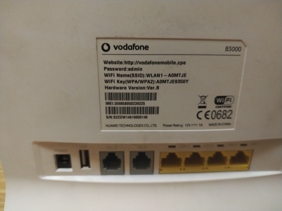 Router wireless cu cartela SIM GSM vodafone B3000