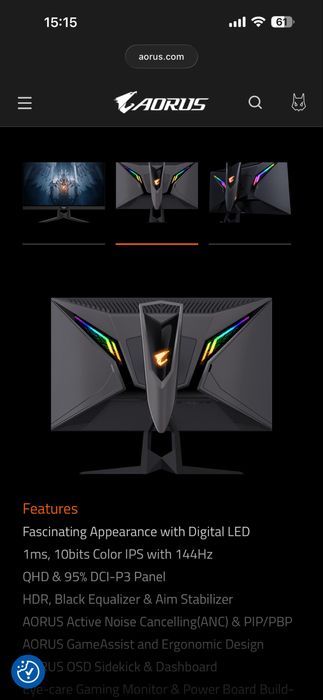 Монмтор игровой Aorus AD27QD 144