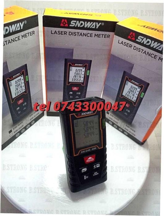 Ruleta Laser 40m Sndway Digital Portabil Usor De Manipulat