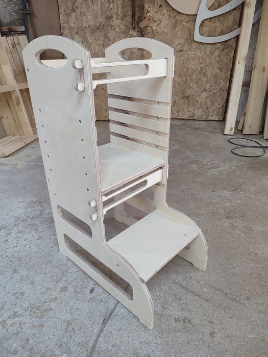 2 в 1. Детская башня помощника комбинированный с растущим стулом