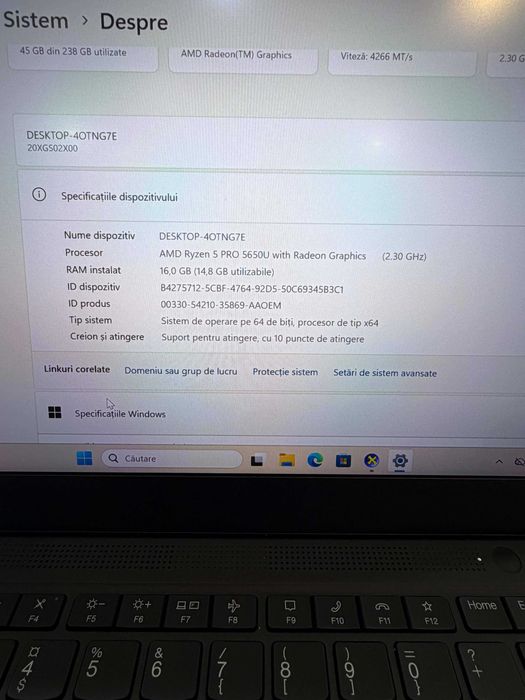Laptop ThinkPad T14s Gen2 AMD Ryzen 5 Pro 5650U 16GB 256SSD Touch 52405