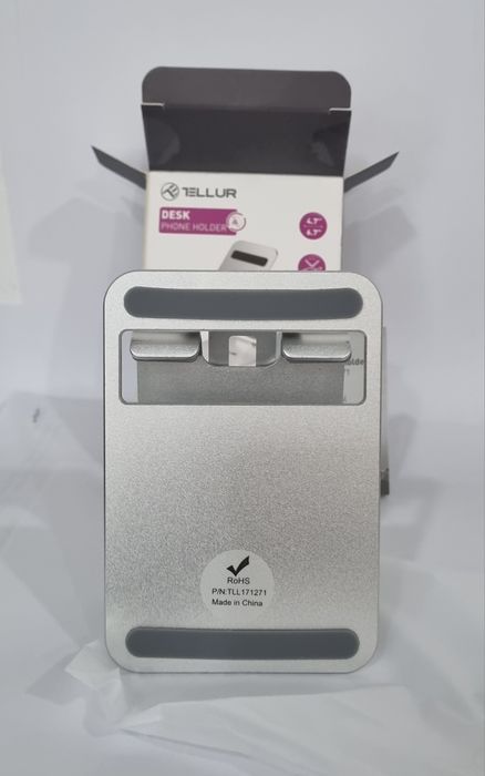 Suport de telefon pentru birou Tellur din aluminiu