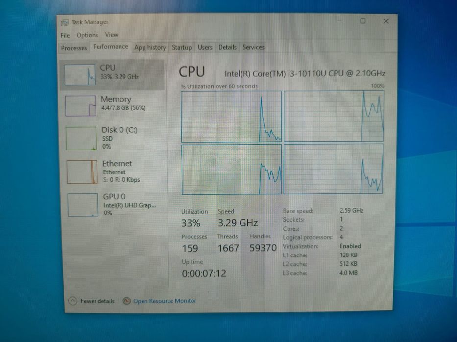 Mini PC Gigabyte Brix BRi3H-10110 i3-10110U 8GB  DDR4 256GB NVme