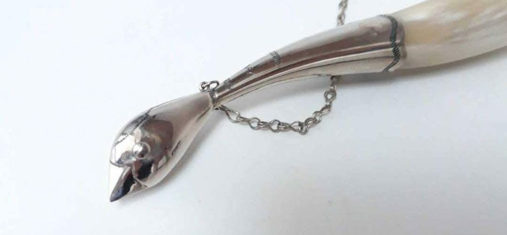 Corn de bivol pentru vin, traditional rusesc, argint , vanatoare,copii