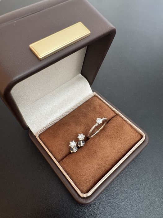 Набор серьги кольцо золото 750пр. с бриллиантами