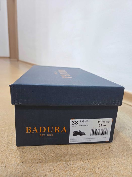 Нови Обувки Естествена Кожа Badura C-AYA-25050PBA - Лоуфъри