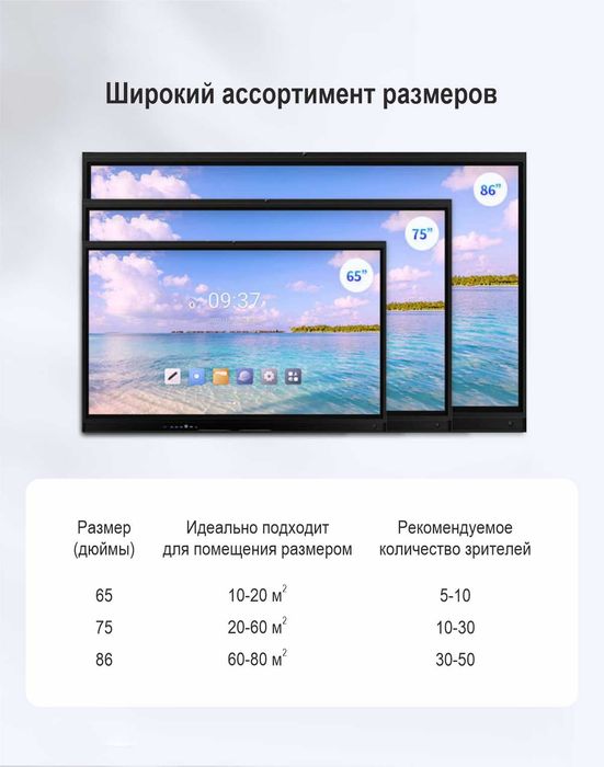 Интерактивная доска 65/75/86/98 4К доставка БЕСПЛАТНО, УСТАНОВКА ЕСТЬ