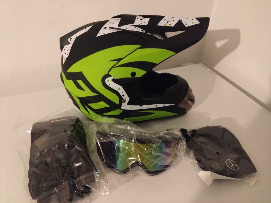 Casti moto off road/atv/enduro +Ochelari+Manusi +cagula