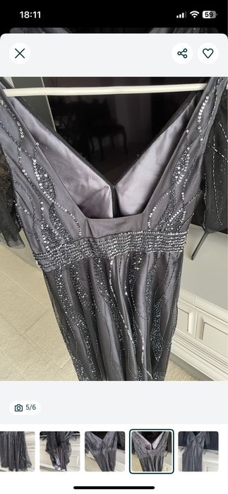 Rochie cocktail neagra cu paiete