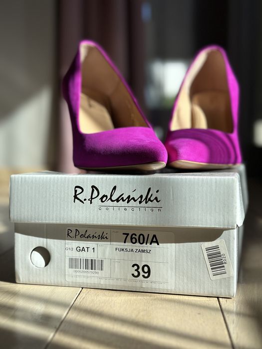 Pantofi dama R. Polanski fucsia piele intoarsa,