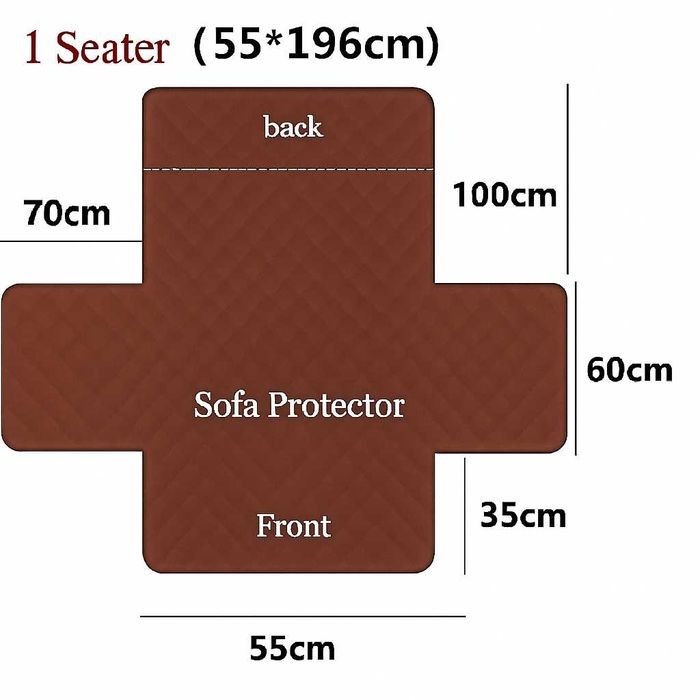 Покривало за едноместен диван 55 × 195 см – кафяво