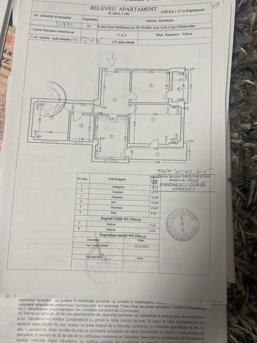Vand apartament 3 camere 95 m patrati